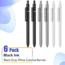 6Pcs Gel Pens, 0.5MM Black Gel Ink Pen Fine Point Smooth Writing Pens, College Essentials Pens, Father's Day Birthday Gifts for Men (6PCS Black Gray White) by TinyTreasures Baby Boutique