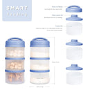 Termichy Stackable Formula Dispenser Portable Milk Powder Container, 2 Pack, Blue by TinyTreasures Baby Boutique