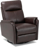 COLAMY Leather Swivel Recliner Chair with Footrest, Rocker Recliner Chair High Back with Double-Layer Cushion, Glider Recliner for Nursery & Living Room, Bedroom, Chocolate by TinyTreasures Baby Boutique