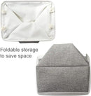 TcaFmac Organization and Storage Basket for Organizing - 16x12x12 inch Large 2 Pack Collapsible Storage Bins for Shelves, Fabric Storage Cubes for Box Closet Cloth Toy Books Kids (White & Grey) by CozyNest Decor