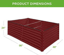 Best Choice Products 8x4x2ft Outdoor Metal Raised Garden Bed, Deep Root Planter Box for Vegetables, Flowers, Herbs, and Succulents w/ 478 Gallon Capacity - Royal Red by GreenHaven Gardens