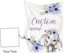 Personalized Baby Crib Bedding Set for Baby Girls, Purple Flower Pattern Elephant Theme Custom Name Baby Crib Sets 5-Pcs, Toddler Double Layer Blanket Fitted Sheets Changing Pad Cover Rug Wall Art Set by TinyTreasures Baby Boutique
