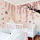 Runtoo Large Cherry Blossom Tree Wall Decals Peel and Stick Pink Floral Wall Art Stickers for Living Room Bedroom Nursery Flower Decor by CozyNest Decor