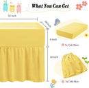 Horbaunal 2 Pack Set Crib Skirt & Crib Bed Sheet, Yellow Crib Bed Skirt 28" x 52" with 14" Drop Dust Ruffle, Soft Microfiber Toddler Bedskirt Nursery Bedding Skirt for Baby Girls and Boys by TinyTreasures Baby Boutique