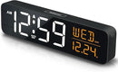 Peakeep Digital Alarm Clock Large Display for Bedrooms with Calendar, Auto DST, Desk Clock Electric Plug in for Living Room, Battery Backup, USB Port, 5 Dimmers by CozyNest Decor
