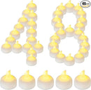 48 Pack Waterproof LED Floating Tea Lights, Flameless Flickering Battery Operated Outdoor Tealight Candles, White Water LED Votive Candles Bulk for Wedding Centerpiece Vase Halloween Decorations by GreenHaven Gardens