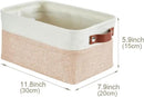 DECOMOMO Small Storage Basket, Closet Storage Bins, Baskets for Organizing Shelves (Beige & White, Small - 6 Pack) by CozyNest Decor