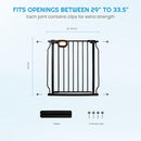 Baby Safety Gate for Stairs 29-33 Inch Wide, Safety House Gate for Baby Pet Gate with Door Pressure Mounting Gates for Kids Toddler Dogs Indoor Stairway Doorway Black (30.5'' Tall) by TinyTreasures Baby Boutique