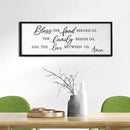 Bless the Food Before Us Wall Decor Art 24"X10" for Dining Room Kitchen Wall Wooden Framed Sign (Black) by CozyNest Decor