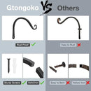 Gtongoko 2 Pack 8 Inch Plant Hangers Outdoor Metal Hanging Plant Bracket Bird Feeder Plant Hooks for Hanging Flower Basket, Wind Chimes, Solar Lanterns, Black