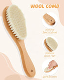 Lictin Baby Hair Brush and Comb Set, 4 Pcs Newborn Hair Brush with Soft Bristle, Natural Goat Hair and Wood Baby Cradle Cap Comb for Newborns & Toddlers, Newborn Baby Essentials, Perfect Registry Gift by TinyTreasures Baby Boutique