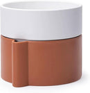 8 Inch Self-Watering Planter Pot with Terracotta Insert, Deep Water Reservoir, and Ceramic-Alike BPA-Free Plastic Planter Pot for Plant, Modern Planter for Houseplants, Terracotta/White, 53-B-T-6 by CozyNest Decor