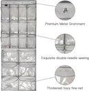 2 Pack Extra Large Hanging Crystal Clear Over Door Shoe Organizers, Closet Shoe Rack Organizer, 12+6 Pockets, 8 Hooks, Grey (59" x 21.6") by CozyNest Decor