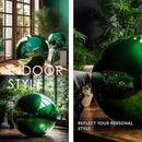 12 Inch Stainless Steel Gazing Globe,v2croft Hollow Ball Mirrored Surface Polished Shiny Sphere,Garden Stainless Steel Gazing Ball for Outdoor Lawn Pond Yard Ornament(Green) by GreenHaven Gardens
