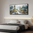 PHAOHUAXM Large Canvas Printing Artworks Wall Art For Bedroom Wall Decor For Living Room Office Home Decor Rivulet View Painting Forest Tree Landscape Watercolour Pictures Black Framed 30x60 In by CozyNest Decor