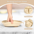 Stainless Steel Baby Plate and Bowl with Suction, Baby Bowl and Divided Kids Toddler Plate with Removable Silicone Shell, Non-Slip Toddler Baby Feeding Set, Forks + Spoons Included-Cream by TinyTreasures Baby Boutique