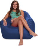 Posh Creations Structured Comfy Seat for Playrooms and Bedrooms, Large Bean Bag Chair, Malibu Lounge, Navy by TinyTreasures Baby Boutique