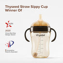 PPSU Weighted Straw Cup with Handles Toddlers Transition Bottles to Sippy Cups No Spill Learner Milk Water Baby Bottle Soft Silicone Spout Dishwasher Safe BPA Free 6+ Months 10oz/300mL 2 Pack by TinyTreasures Baby Boutique