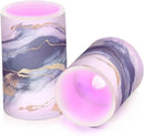 Flickering Flameless Candles, Drak Blue Golden Marble LED Candles with Remote Timer, Set of 2 Battery Operated Candle for Valentine Wedding Birthday by GreenHaven Gardens