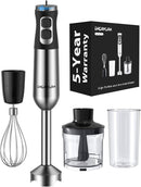 1000W Powerful Immersion Blender Handheld, 2025 New Update Hand Blender with 25-Speed and Heavy-Duty Copper Motor, 4 in 1 Hand Mixer with Chopper, Whisk, Beaker and Wand by TinyTreasures Baby Boutique