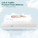 BABELIO Breathable Crib Mattress, Dual-Sided, Memory Foam, Waterproof, Removable and Machine-Washable Cover, for Toddler and Baby 52" x 27.5" by TinyTreasures Baby Boutique