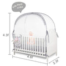 Baby Safety Crib Tent Infant Pop up Mosquito Net Nursery Bed Canopy Netting Cover - Keep Baby from Climbing Out with Hanging Diaper Storage Bag (Gray) by TinyTreasures Baby Boutique