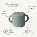 mushie Silicone Snack Cup | Spill Proof Food Container for Toddler and Baby (Powder Blue) by TinyTreasures Baby Boutique