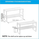 Expandable,Adjustable & Stackable Spice Rack, Cabinet Kitchen Countertop Shelf Organizer,Metal Pantry Storage Shelves - Space-Saving Storage Solution(2Packs/White/Large) by CozyNest Decor