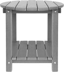 Adirondack Round Outdoor Side Table 2-Tier Storage Patio Side Table, HDPE End Tables for Backyard Pool Porch Garden Lawn (Grey) by GreenHaven Gardens