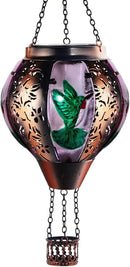 Hot Air Balloon Solar Lantern Outdoor - Flame Hanging Solar Light Waterproof Lanterns for Patio Garden Yard Farmhouse Decor, Great Gift(Hummingbird 2) by GreenHaven Gardens