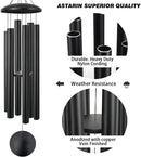 ASTARIN 60" Extra Large Wind Chimes Outside Metal WindChimes with Deep Tone, Outdoor Bass Windchimes for Patio Balcony Garden Yard Decoration,Black by CozyNest Decor