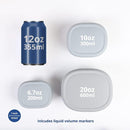 BLUE GINKGO Nesting Silicone Containers - Set of 3 Hard-Shell Silicone Food Storage Containers | BPA Free, Airtight, Dishwasher and Freezer Safe (6.7oz, 10oz, 20oz) - Grey by TinyTreasures Baby Boutique