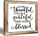 Thankful Grateful Blessed Sign, Inspirational Wood Sign, Wooden Plaques Signs Table Decor, Rustic Desk Decorate, Christian Home Decorate, Appreciation Gift, Mom Gift, Farmhouse Signs by CozyNest Decor