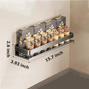Spice Rack Wall Mounted 2 Pack,Suction Cups Spice Organizer for Cabinet,Large Capacity Metal Spice Shelf for Kitchen Cabinet, Pantry Doors, Bathroom, Shower, Home Decor (15.7 inch) by CozyNest Decor