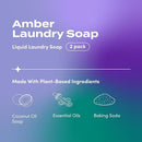 Indigo Wild Zum Clean Laundry Soap - Plant-Based Liquid Laundry Soap - Contains Baking Soda, Essential Oils & Saponified Coconut Oil - Amber - 64 fl oz (2 Pack) by TinyTreasures Baby Boutique