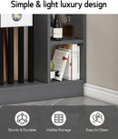 Wall Room Divider, Storage Cabinet Storage Display with Shelves, Modern Freestanding Wood Room Divider Screen, Wall Privacy Screens for Home Decorative (Grey+Black,55" L x 9.5" W x 79.5" H) by CozyNest Decor