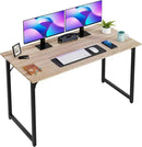 PayLessHere | 47 Inch Computer Desk | Nature | Office Desk with Metal Frame, Adjustable Feet | Water-Resistant, Scratchproof Surface | Sturdy Writing Table for Home Office or Study | Pack of 1 by CozyNest Decor