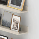Giftgarden 16 Inch Floating Shelves Wall Mounted, Creamy White Beige Wood-Grain Wooden Ledge Shelf for Bathroom Bedroom Living Room Kitchen Nursery, Set of 3 Different Sizes by CozyNest Decor