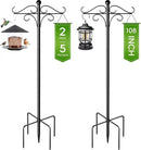 Shepherds Hooks for Outdoor, 2 Pack 108 Inch Heavy Duty Bird Feeder Pole with 5 Prongs Base, Adjustable Shepherds Hook for Hanging Birdhouses, Lanterns, Plant Baskets, Wind Chimes by GreenHaven Gardens