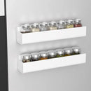 PMMASTO Adhesive Acrylic Spice Rack Organizer for Wall with Nano Double Sided Tape, Spice Shelf Organization for Kitchen Cabinet Door/Pantry Door, Wall Mount Seasoning Rack (White-2 Pack) by CozyNest Decor