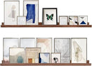 AZSKY 48 Inch Floating Wall Ledge Bookshelf Light Walnut Kids Book Toys Trophy and Family Picture Photo Frames Display Shelves Wall Mounted a Set of 2 by CozyNest Decor