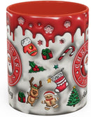 Personalized 3D Effect Christmas Mugs with Names, Santa Claus Coffee Mug, Custom Reindeer Accent Mug Christmas Gifts For Women Men Friends Family Gingerbread Man Mug 11 Oz by TinyTreasures Baby Boutique