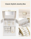 Vlando Jewelry Box Organizer for Girls Women, Large Jewelry Holder Organizer with Mirror, 3 Drawers for Bracelets, Earrings, Rings, Necklaces, Mothers Day Gifts for Loved One, Apricot White by TinyTreasures Baby Boutique