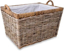 The Basket Lady Lift-Off Lid Wicker Storage Basket, Large, 24.5 in L x 18 in W x 17.5 in H, Serene Grey… by GreenHaven Gardens