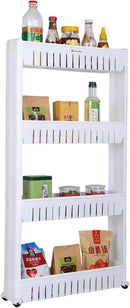 Laundry Room Organizer, Mobile Shelving Unit Organizer with 4 Large Storage Baskets, Gap Storage Slim Slide Out Pantry Storage Rack for Narrow Spaces, 4 Tier … by CozyNest Decor