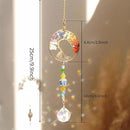 3pcs Tree of Life Chakra Crystal Suncatcher Windows Hanging Gloden Sun Catchers Decor with Prisms for Car, Feng Shui House Warming Gift for Home by GreenHaven Gardens