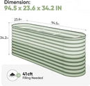 KING BIRD Raised Garden Bed 2.85 ft Tall 9 in 1 Galvanized Planter Garden Box Outdoor for Gardening, Deep Root Vegetables, Flowers 94.5X23.6X34.2 in, Light Green by GreenHaven Gardens