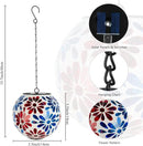 Solar Lanterns Outdoor Waterproof, Hanging Mosaic Flower Solar Lantern with Hook, Hanging Gazing Ball Globe Lantern for Garden Patio Yard Decor by GreenHaven Gardens