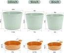 GARDIFE 10/9/8 inch Plant pots, planters for Indoor Plants, self Watering Plant Pot, Flower pots, Green by GreenHaven Gardens