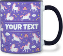 Personalized Mug for Kids - Purple Unicorn - Custom Name/Text, Ceramic Hot Chocolate/Cocoa/Coffee Cup for Girls, Birthday/Christmas/Holiday Gift - 11 oz, Black Handle by TinyTreasures Baby Boutique